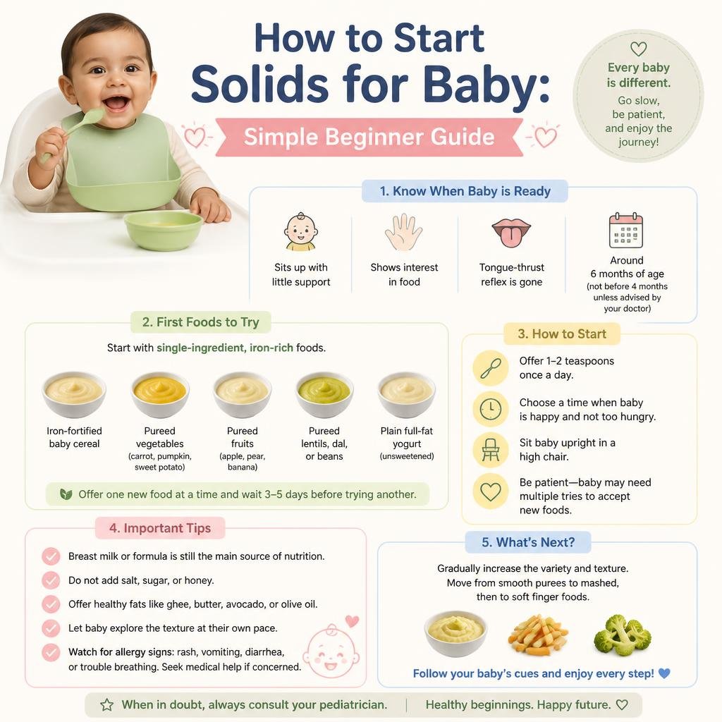 start solid for baby infographic